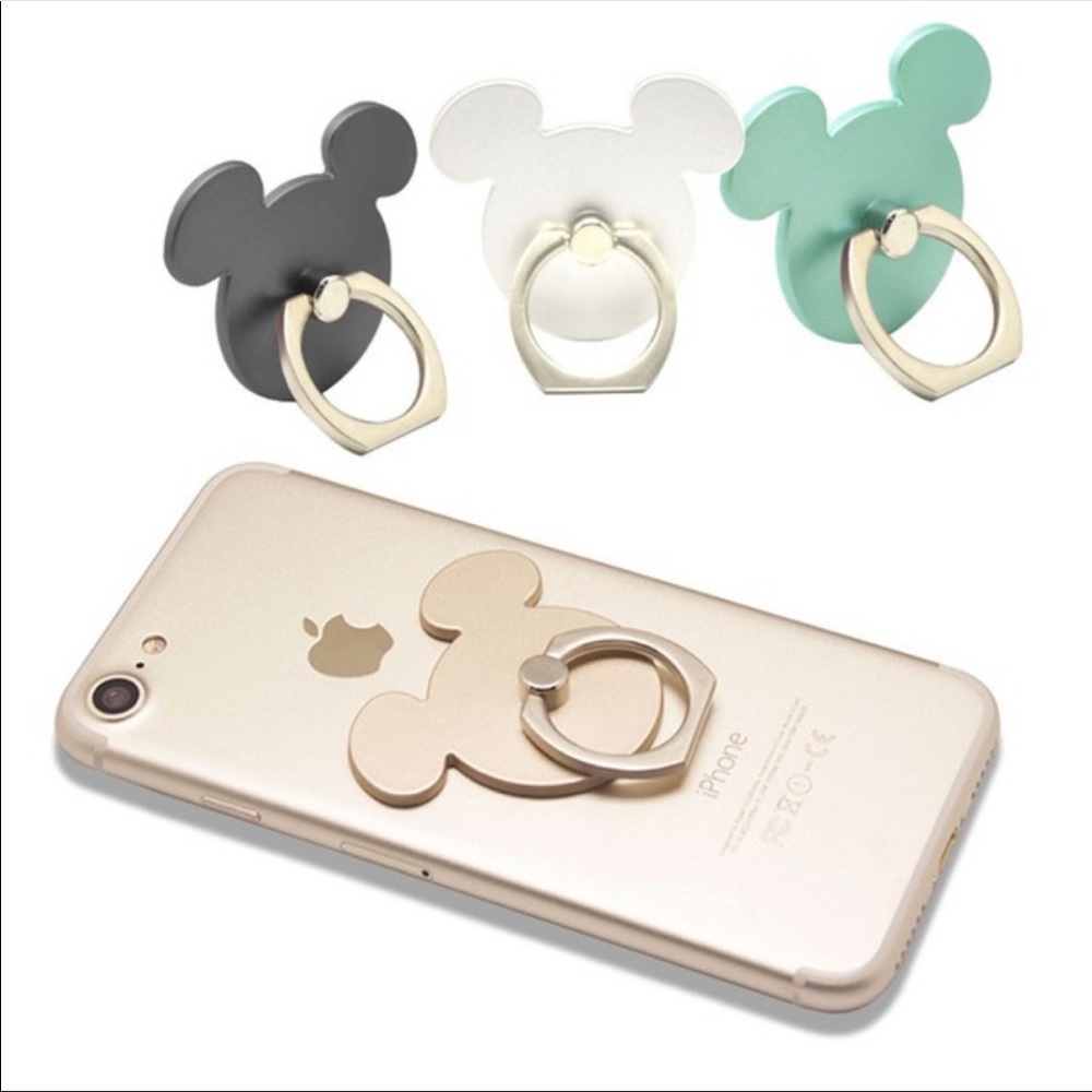 Gold Mickey Phone Finger Grip.